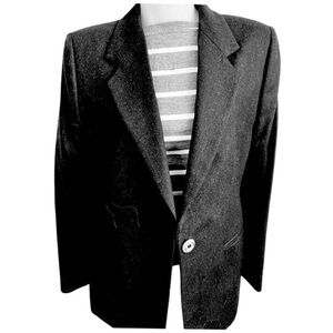 Studio 001 Wool Blazer -8 charcoal black wool, made in Italy